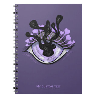 Spooky Gothic Purple Eye Halloween Art Notebook