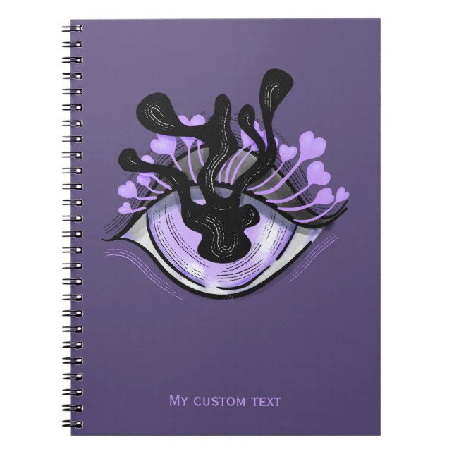 Spooky Gothic Purple Eye Halloween Art Notebook (Front)