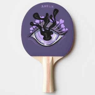 Spooky Gothic Purple Eye Halloween Art Ping Pong Paddle
