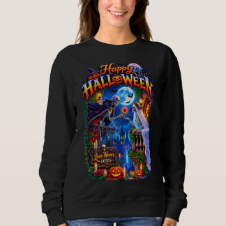 Spooky Gothic Romance with Moonlight, Roses, Sweatshirt