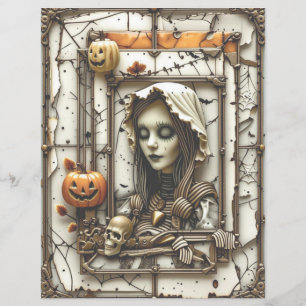 Spooky Gothic Scrapbook Paper Haunted Halloween