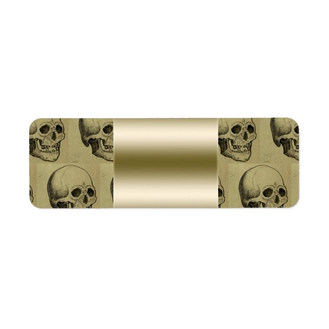 Spooky Gothic Skulls Pattern Gold Halloween (Front)