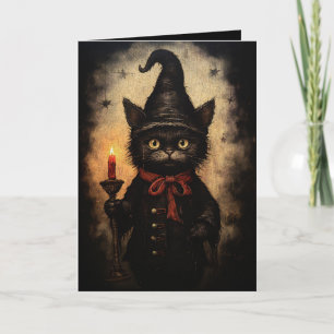 Spooky Gothic Vintage Cat Card