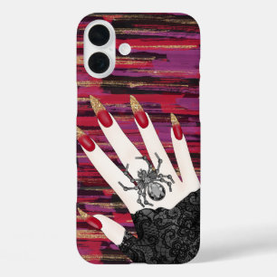SPOOKY GOTHIC WOMANS HAND WITH LONG NAILS iPhone 16 PLUS CASE
