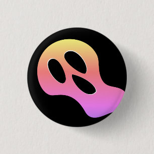 Spooky gradient colour scary ghost face Halloween 3 Cm Round Badge