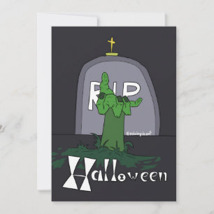 Spooky Gravestone Halloween Holiday Card
