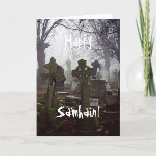 spooky graveyard card