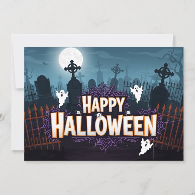 Spooky Graveyard Halloween Invitation (Front)