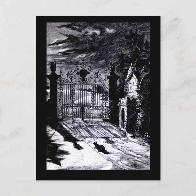 Spooky Graveyard Scene Halloween Card (Front)