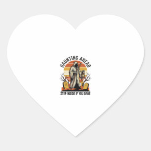 Spooky Graveyard Shirt with Haunted Sunset Reaper Heart Sticker