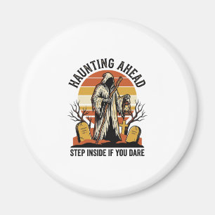 Spooky Graveyard Shirt with Haunted Sunset Reaper Magnet
