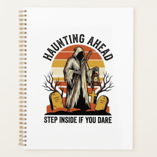 Spooky Graveyard Shirt with Haunted Sunset Reaper Planner