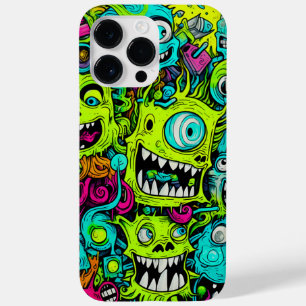 Spooky Green Monster Pattern Case-Mate iPhone 14 Pro Max Case