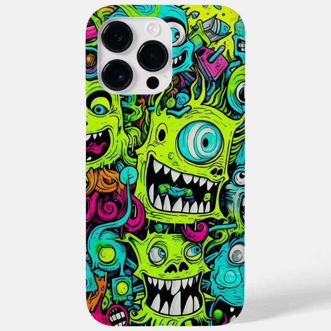 Spooky Green Monster Pattern Case-Mate iPhone Case (Back)