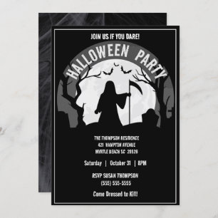 Spooky Grim Reaper Halloween Party   Invitation