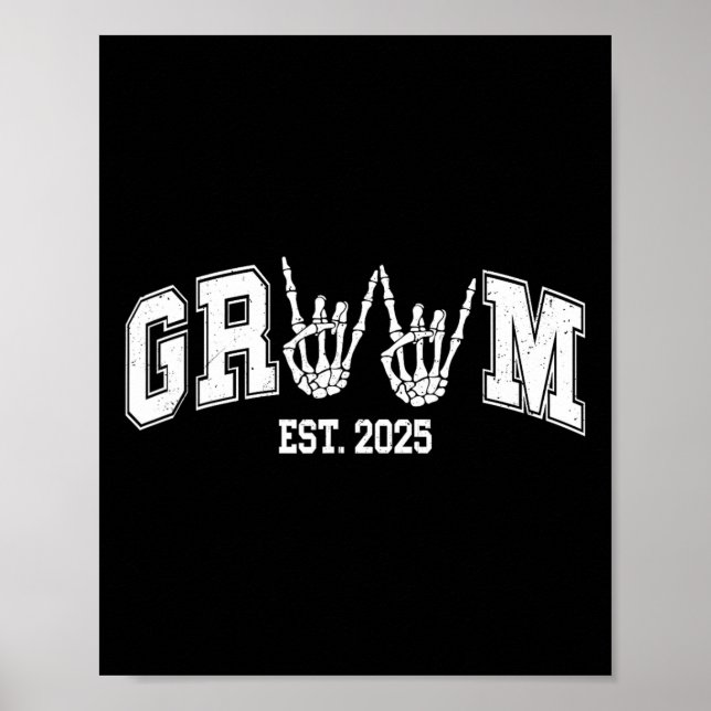 Spooky Groom Bride 2025 Gothic Halloween Couples M Poster (Front)