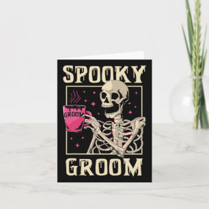 Spooky Groom Skeleton Halloween Wedding Bachelor P Card