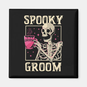 Spooky Groom Skeleton Halloween Wedding Bachelor P Magnet