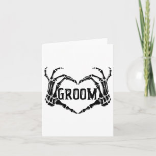 Spooky Groom Skeleton Hands Engagement Wedding Hal Card