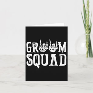 Spooky Groom Squad Gothic Wedding Halloween Bachel Card