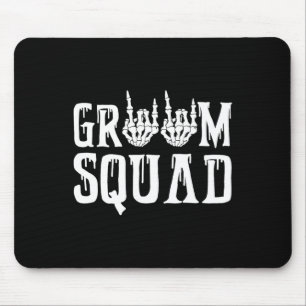 Spooky Groom Squad Gothic Wedding Halloween Bachel Mouse Mat