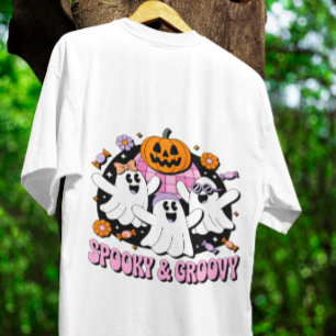 Spooky Groovy Disco Retro Ghosts T-Shirt