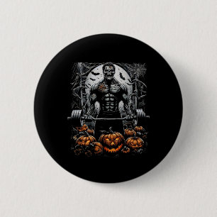 Spooky Gym Skeleton-haunted Fitness Fun-halloween  6 Cm Round Badge