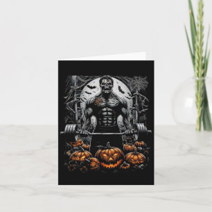 Spooky Gym Skeleton-haunted Fitness Fun-halloween Card