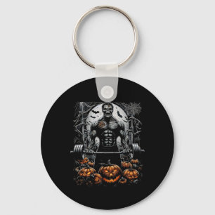 Spooky Gym Skeleton-haunted Fitness Fun-halloween Key Ring