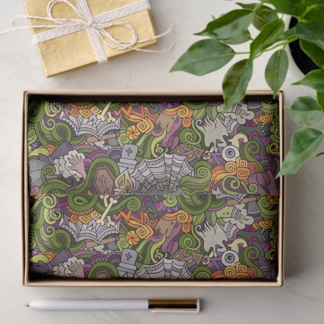 Spooky Halloween 10lb Tissue Paper, White Paper (Gift)