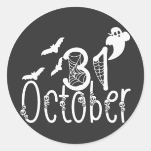 Spooky Halloween 31 October Classic Round Sticker