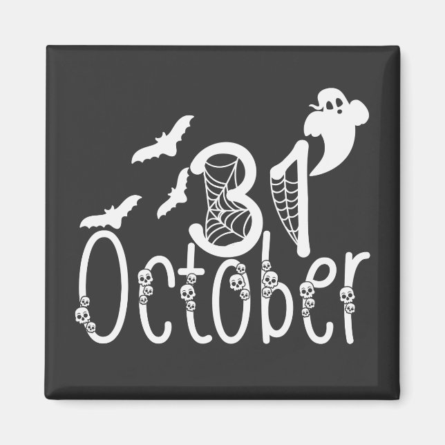 Spooky Halloween 31 October Magnet (Front)