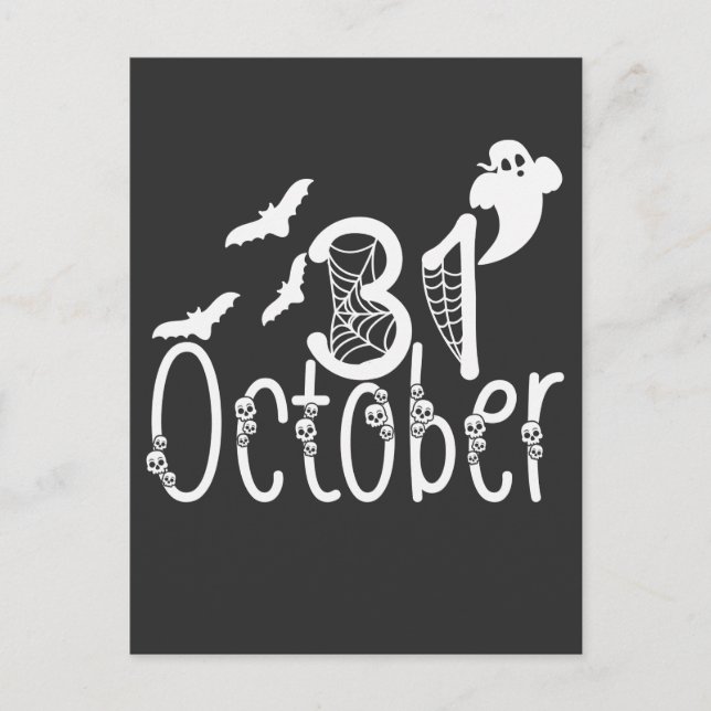 Spooky Halloween 31 October Postcard (Front)