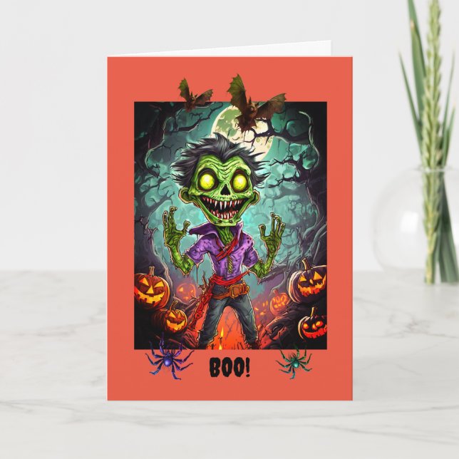 Spooky Halloween, 5" x 7" Folded Greeting Card (Front)