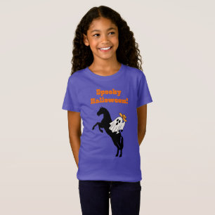 Spooky Halloween a horse is throwing off a ghost T-Shirt