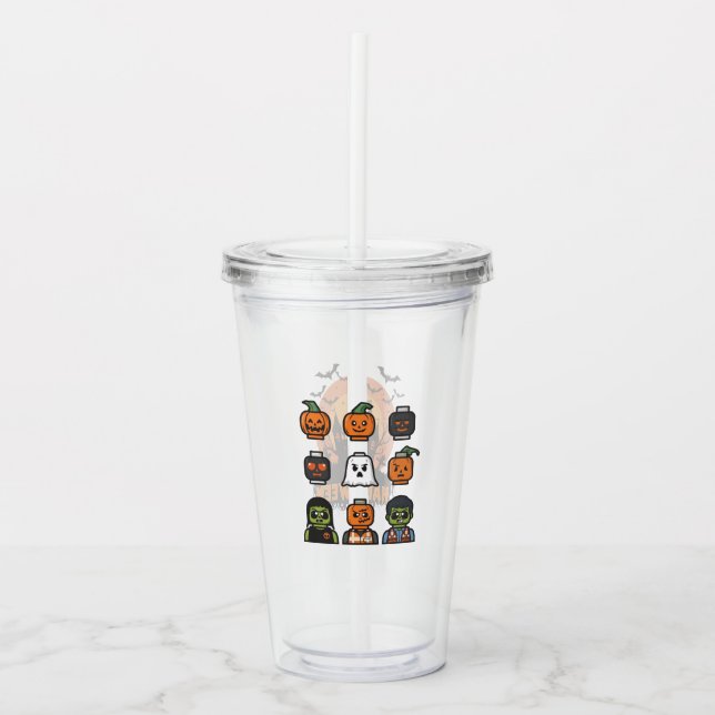 Spooky Halloween Acrylic Tumbler Design (Front)