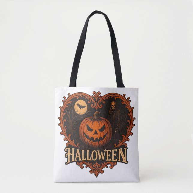 Spooky Halloween All-Over Print Shoulder Tote Bag  (Front)