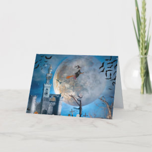 Spooky Halloween at the Old Haunted Castle Card