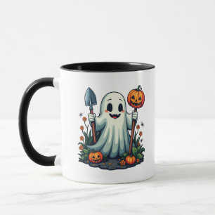 Spooky Halloween Autumn Gardening Ghost Pumpkin Mug