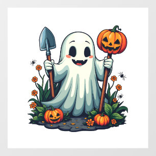Spooky Halloween Autumn Gardening Ghost Pumpkin Window Cling