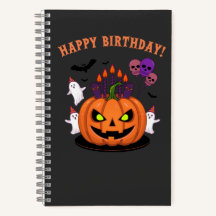 Spooky Halloween B-day Pumpkin Cake & Ghosts