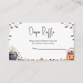 Spooky Halloween Baby Shower Diaper Raffle Ticket Enclosure Card