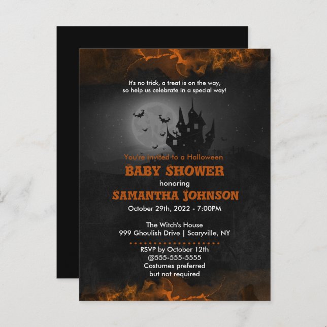 Spooky Halloween Baby Shower Invitation (Front/Back)