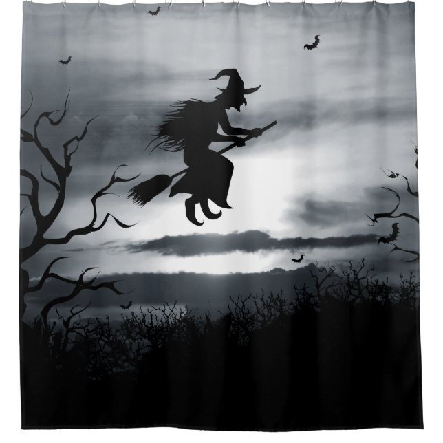 Spooky Halloween Background Vintage Design Shower Curtain (Front)