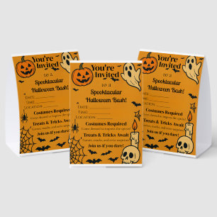 Spooky Halloween Bash Invite Ghosts & Games