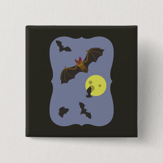 Spooky Halloween Bats 15 Cm Square Badge (Front)
