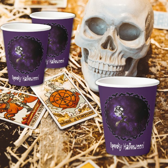 Spooky Halloween Bats & Full Moon Party Paper Cups (Creator Uploaded)
