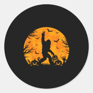Spooky Halloween Bigfoot Pumpkin Funny Halloween S Classic Round Sticker