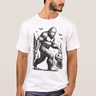 Spooky Halloween Bigfoot Pumskin Men Women T-Shirt
