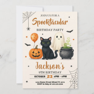 Spooky Halloween Birthday Invitation